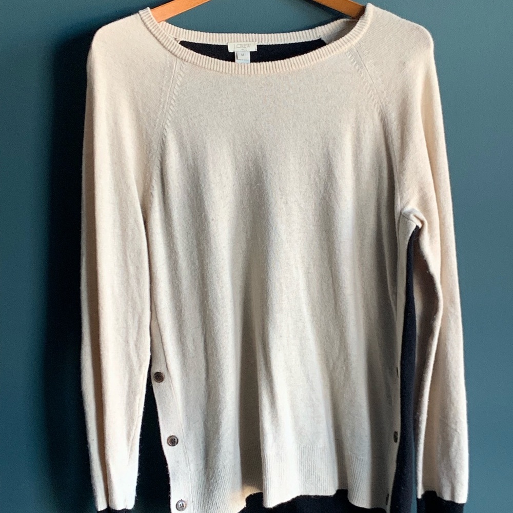 J Crew Two-Tone Sweater with Elbow Patches